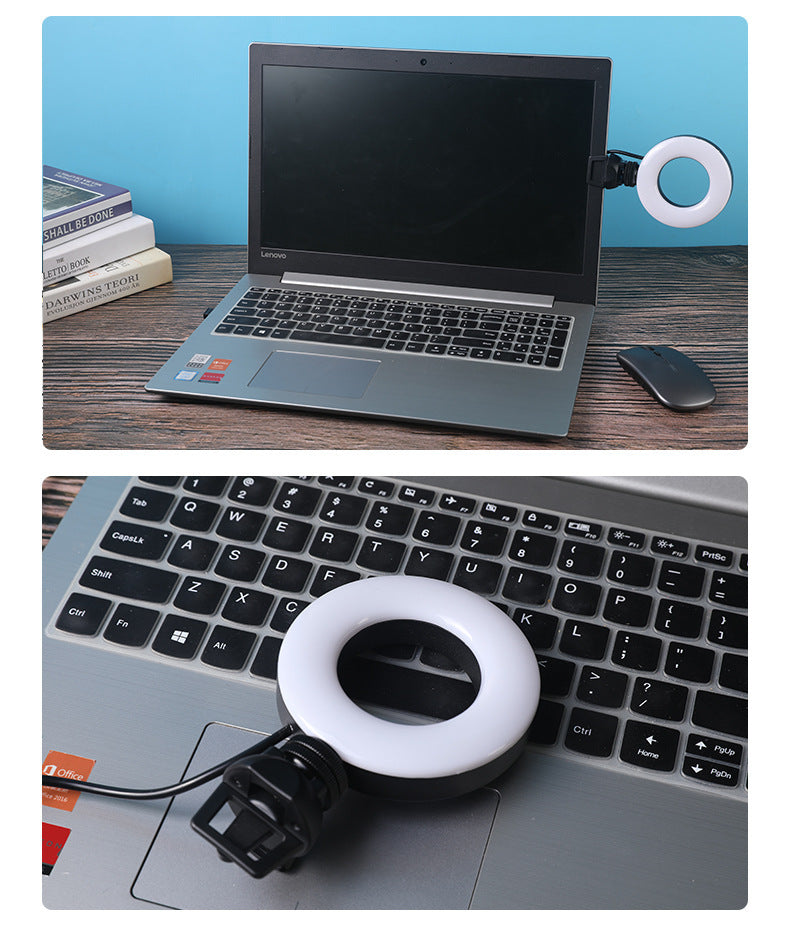 USB Powered Round LED Ring Light With Phone Holder