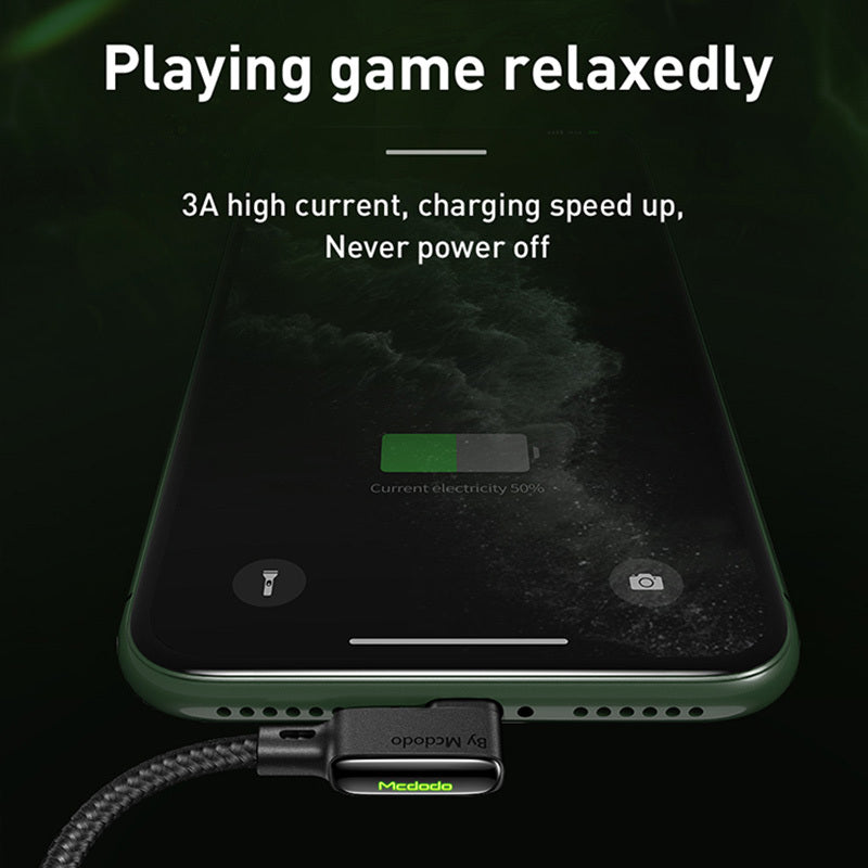 Double elbow spring charging cable