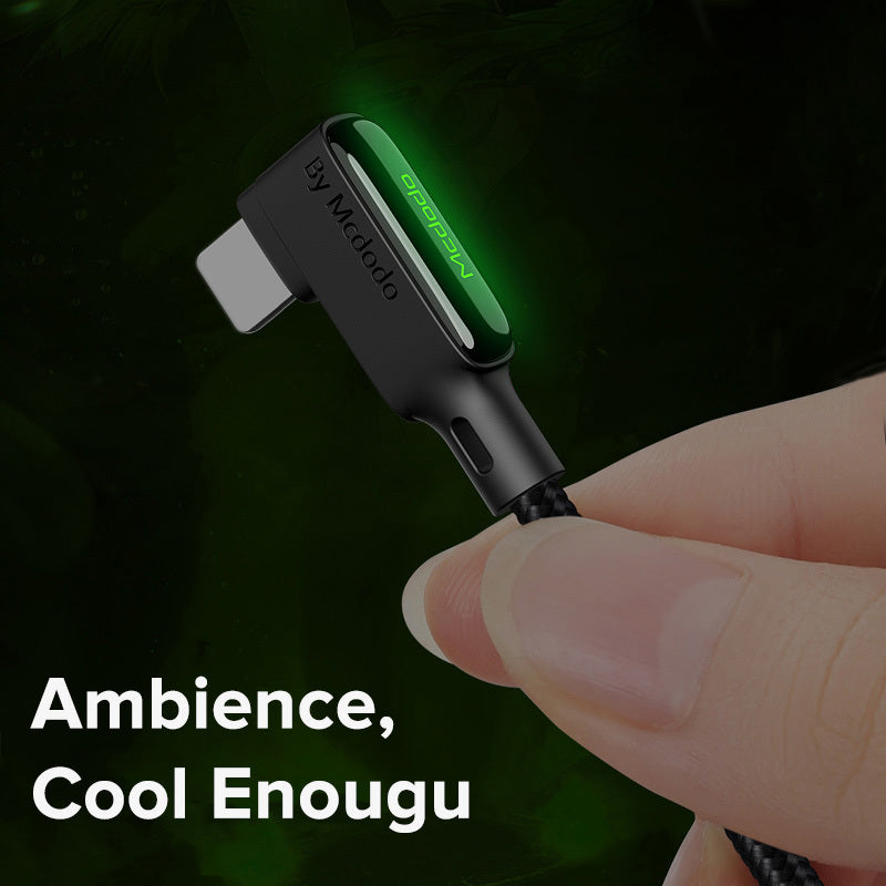 Double elbow spring charging cable