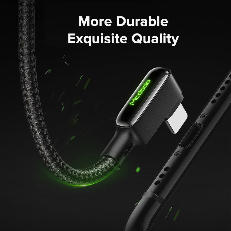 Double elbow spring charging cable