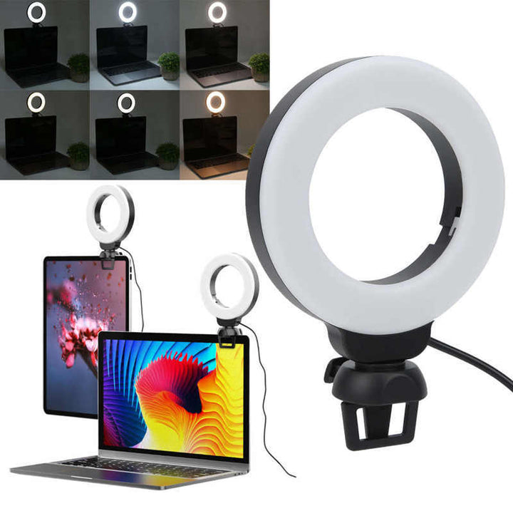 USB Powered Round LED Ring Light With Phone Holder