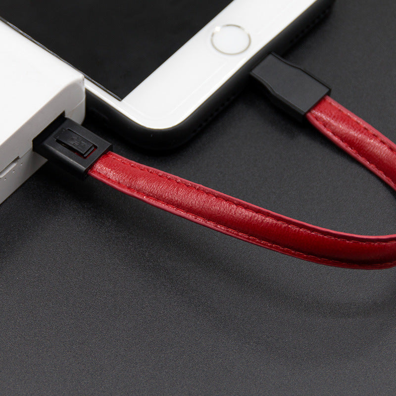 Leather Keychain Data Cable Charging