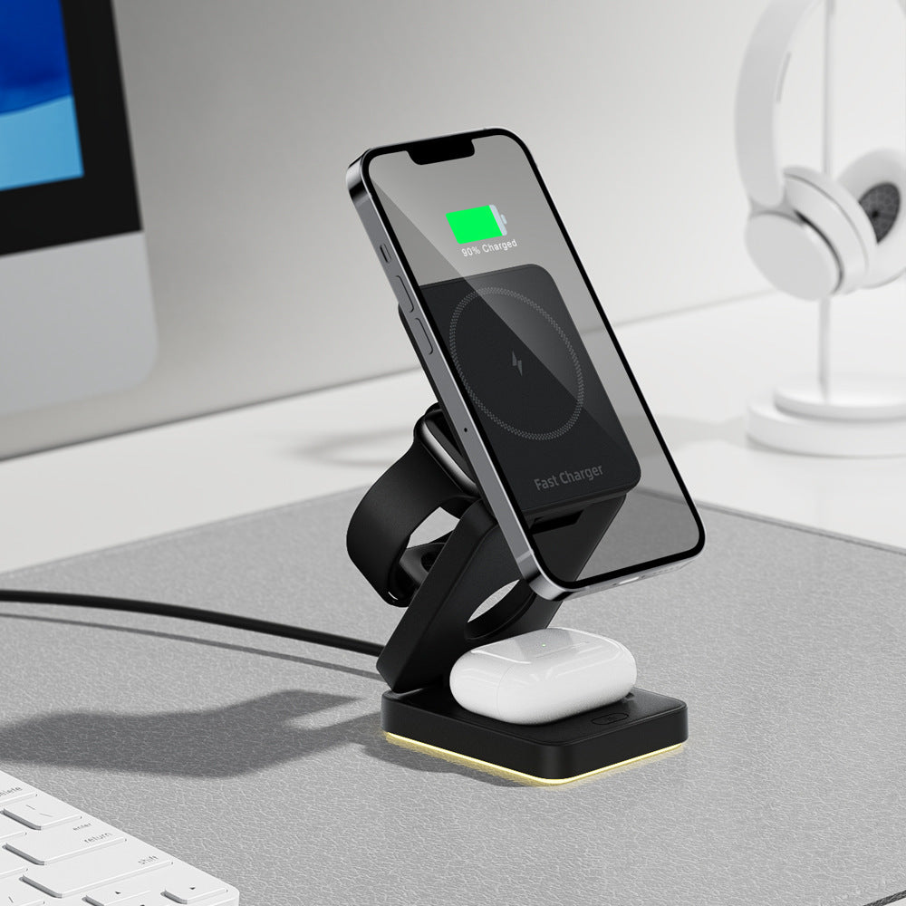 Three-in-one Folding Magnetic Wireless Charger