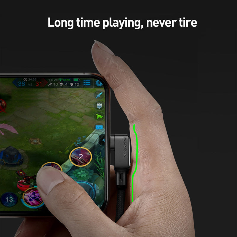 Double elbow spring charging cable